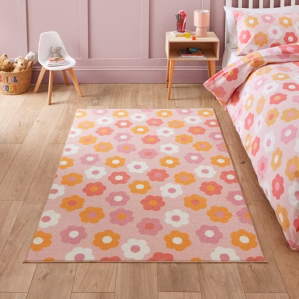 Catherine Lansfield Kids Daisy Retro Rug