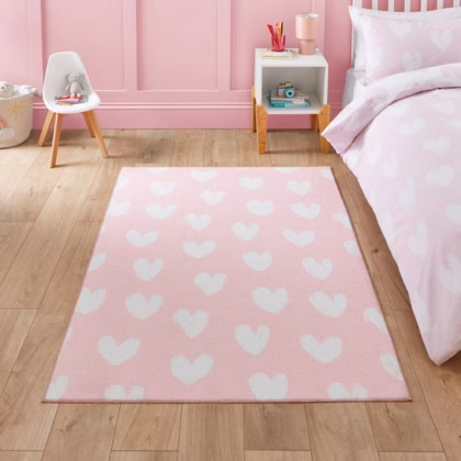 Catherine Lansfield Kids Hearts Rug
