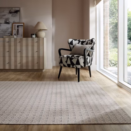 Geo Diamond Woven Washable Rug