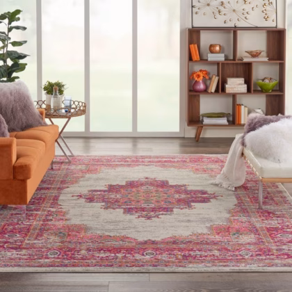 Ivory and Fuchsia Passion Rug