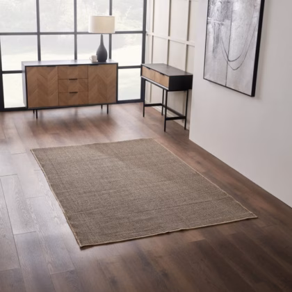 Pacific Lifestyle Natural and Slate Grey Design Rectangle Indoor Outdoor Rug