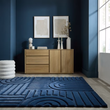 Supersoft Lush Geometric Faux Fur Arch Rug