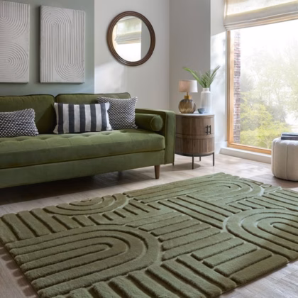 Supersoft Lush Geometric Faux Fur Arch Rug