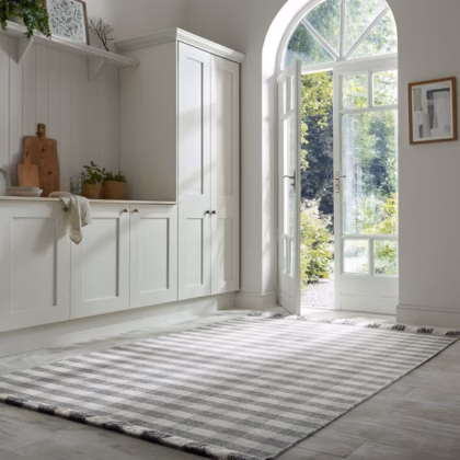 Tess Check flatweave wool rug