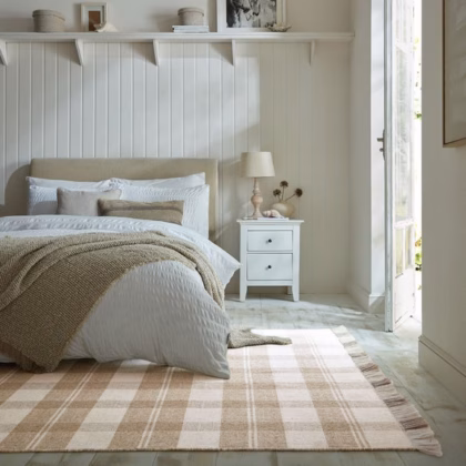 Tess Check flatweave wool rug