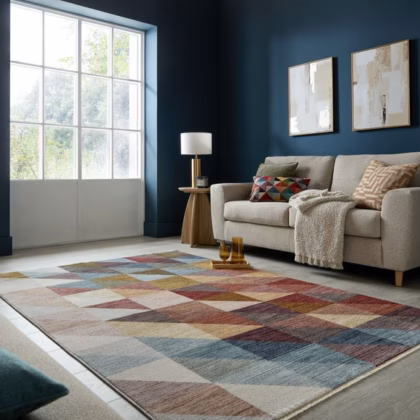 Tetra Checkerboard Diamond Rug