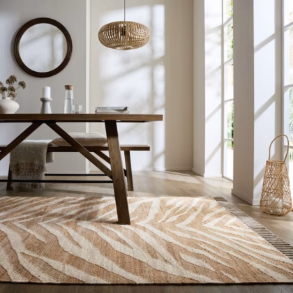 Zebra Patterned Jute Rug