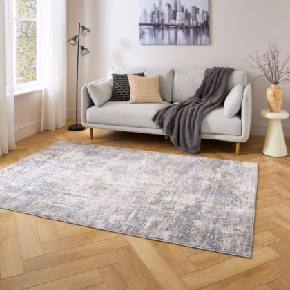 Abstract Natural and Grey Rug