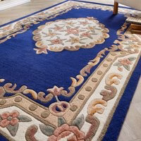 Shensi Aubusson Rug in Navy Blue