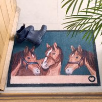 Stable Horses Washable Doormat
