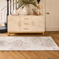 Muted Floral Beige Eco-Washable Runner