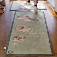 Rabbit 1 Green Washable Runner
