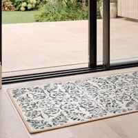 Vintage Scroll Green Eco-Washable Runner