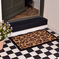 Leopard Border Coir Doormat