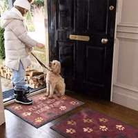 Wipe Your Paws Burgundy Doormat