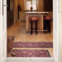 Paisley Floral Burgundy Washable Runner