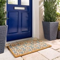 Sage Green Woodblock Coir Doormat